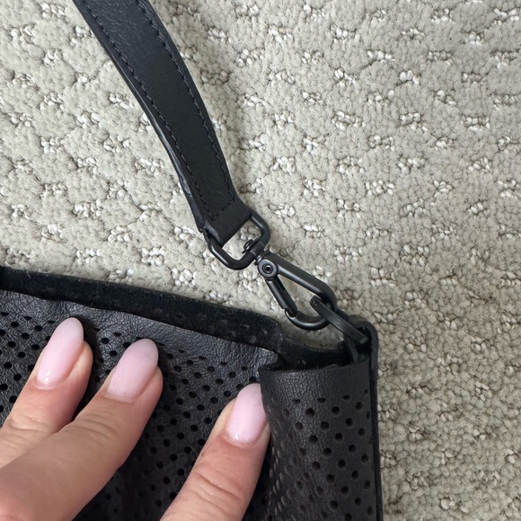 Osklen Black Perforated Leather Slouchy Tote Shoulder Bag - Picture 7 of 16